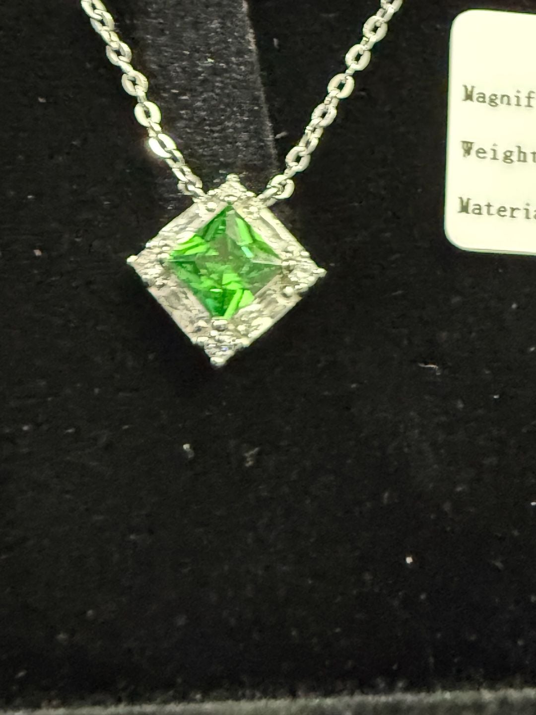 TutuTiara Sterling Silver Magnificent Green Pendant Necklace New Gift Box 4