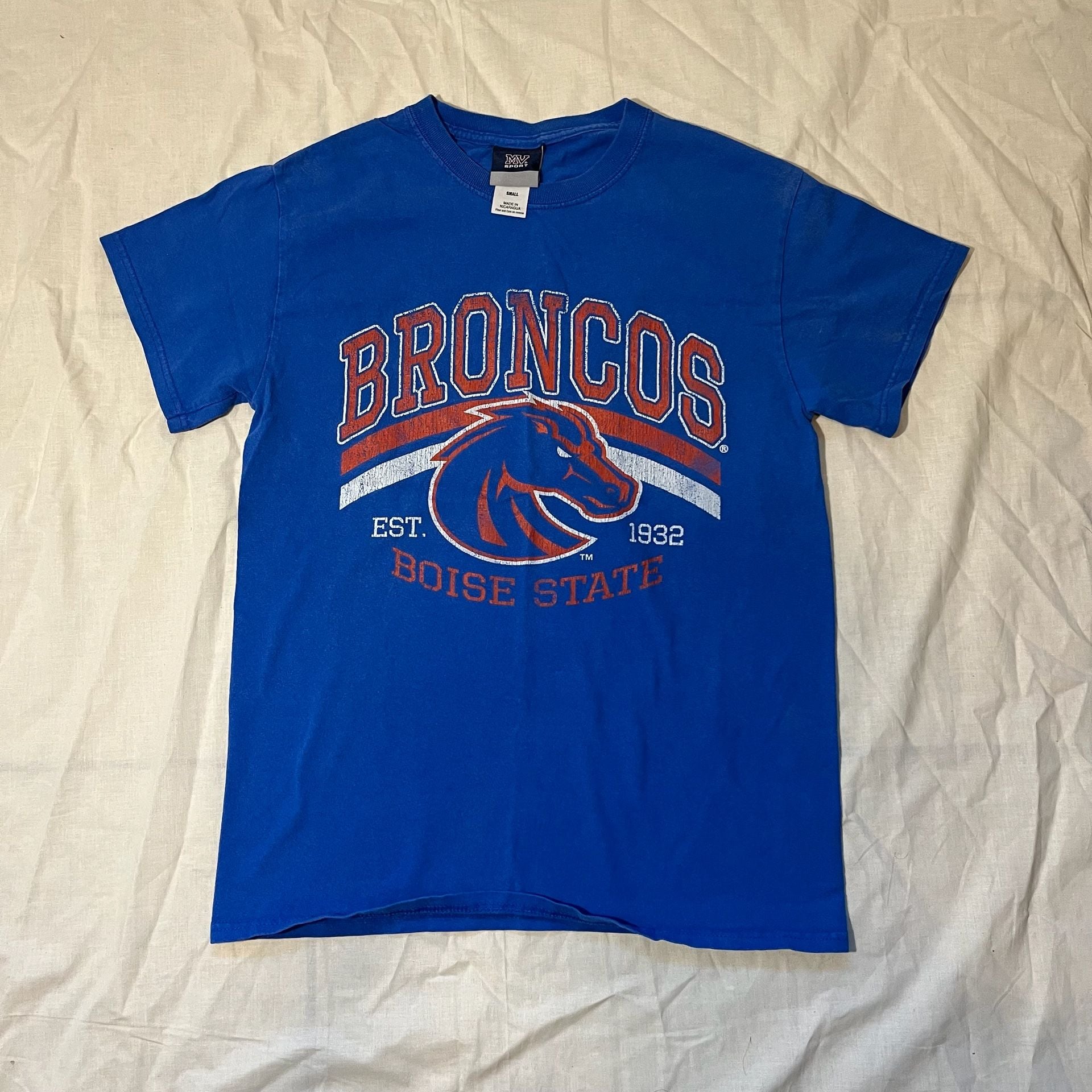 MV Sport Boise State Broncos T-Shirt Size Small Blue Graphic 2