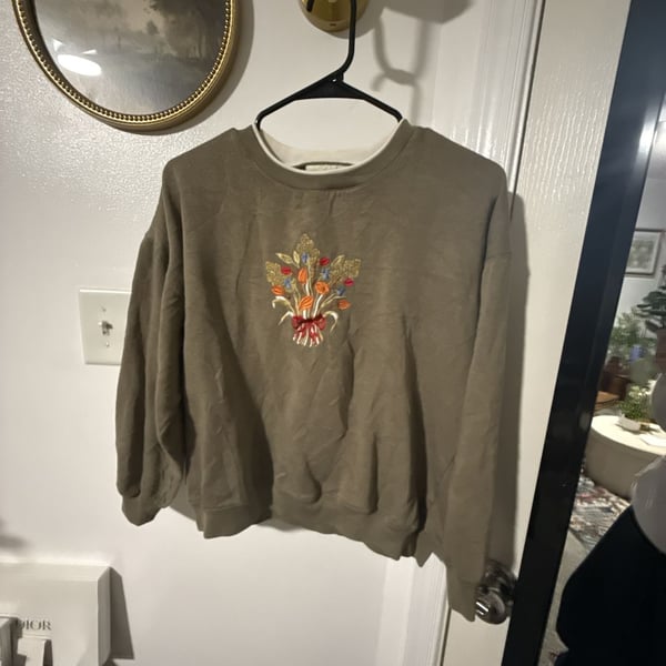Morning Sun Floral Sweatshirt Brown Vintage