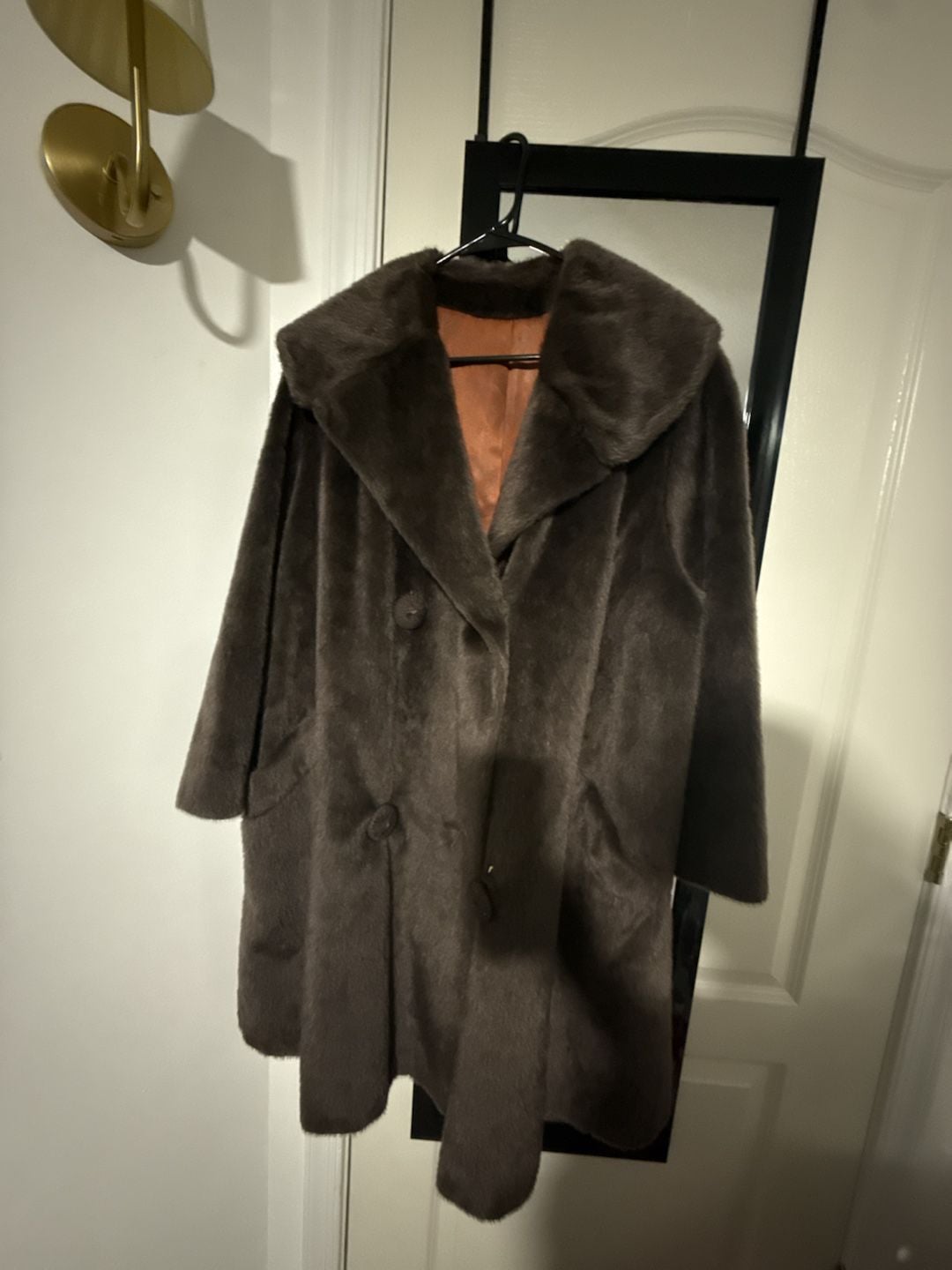 La Otta Marcwyn Vintage Faux Fur Coat Brown 2