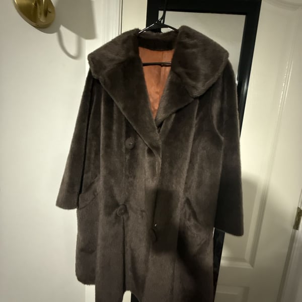La Otta Marcwyn Vintage Faux Fur Coat Brown