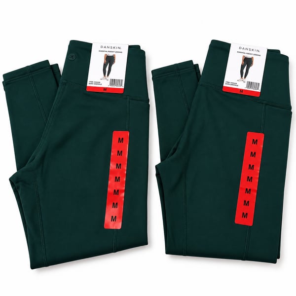 2 Pieces Bundle Danskin Streamline Pocket Legging Size M Emerald