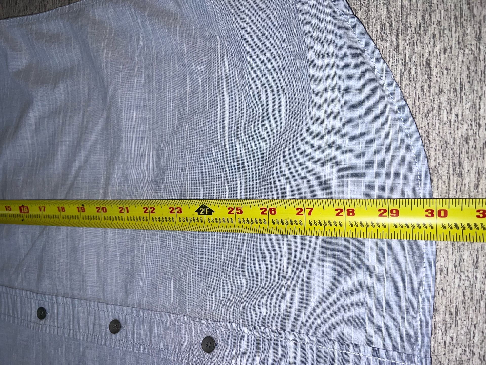 pd&c Button Up Shirt Size L Blue Short Sleeve Casual Pocket Epaulets 5