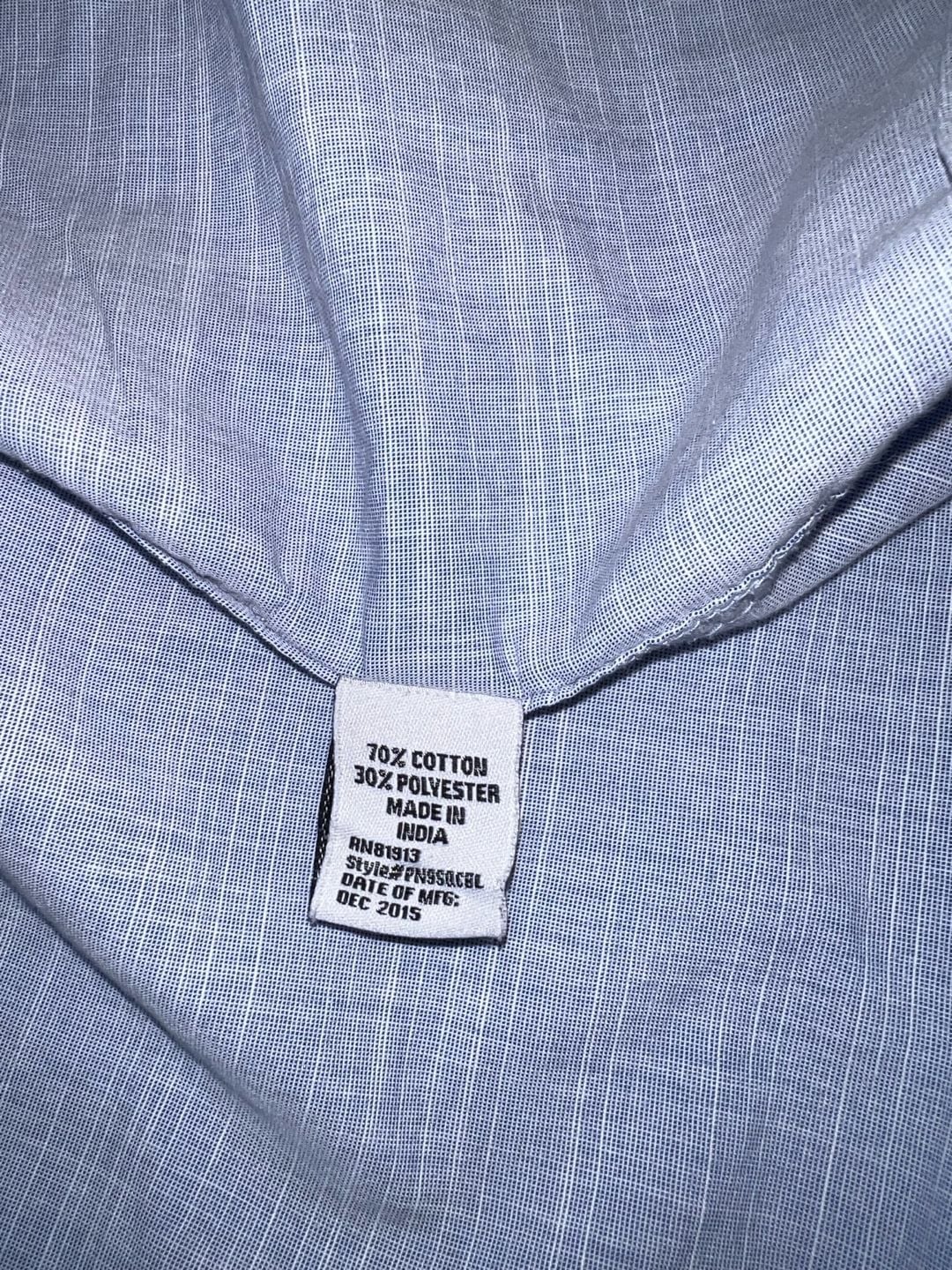 pd&c Button Up Shirt Size L Blue Short Sleeve Casual Pocket Epaulets 8