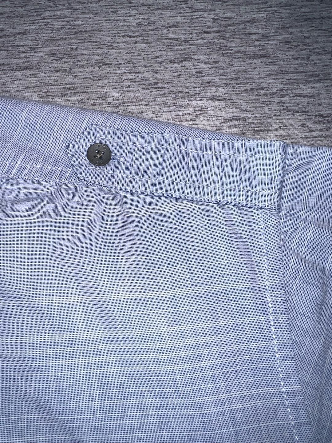 pd&c Button Up Shirt Size L Blue Short Sleeve Casual Pocket Epaulets 12