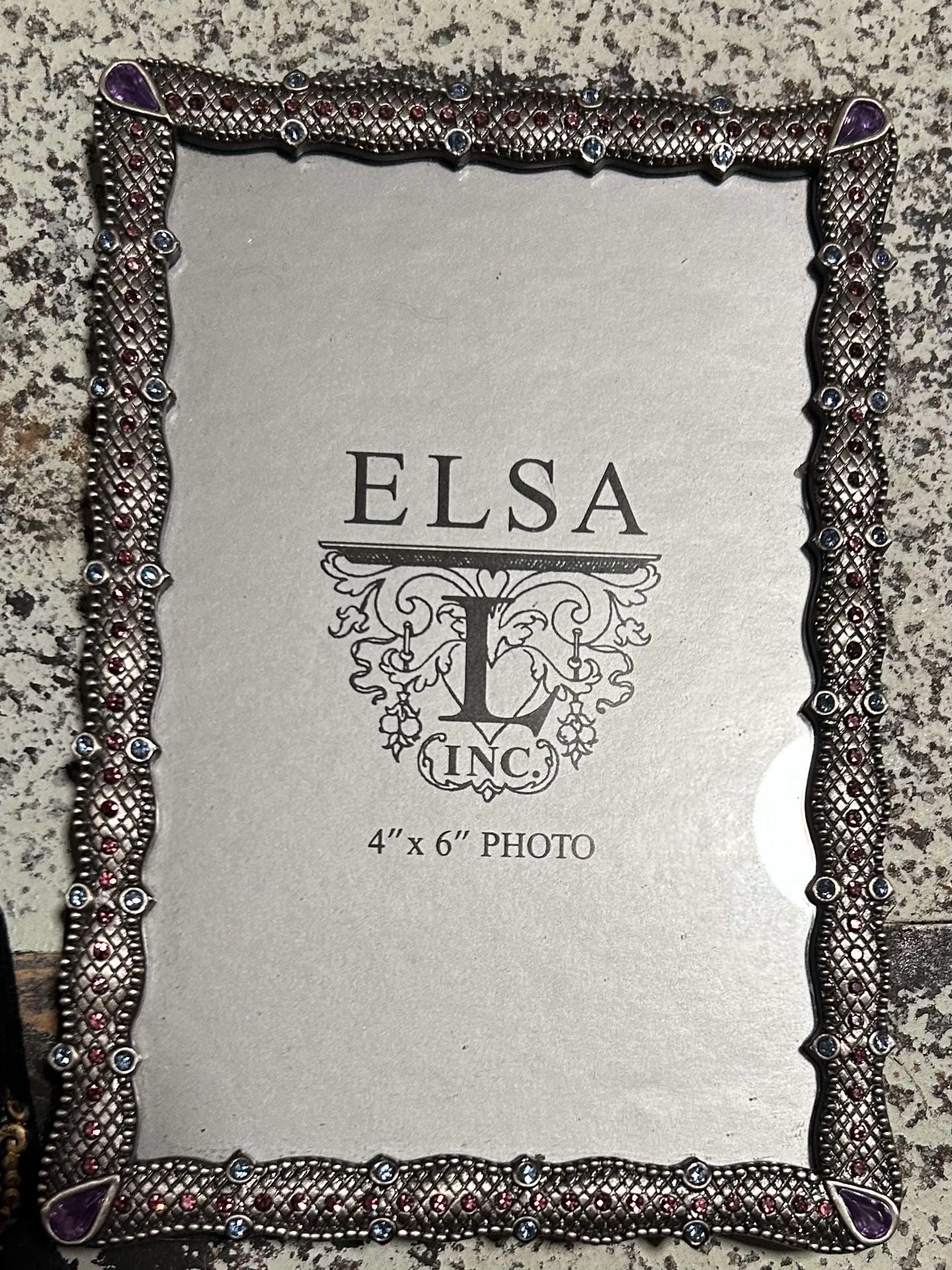 Elsa Inc. & Sheffield Home 4x6 Picture Frames Silver and Gold Rhinestones 3