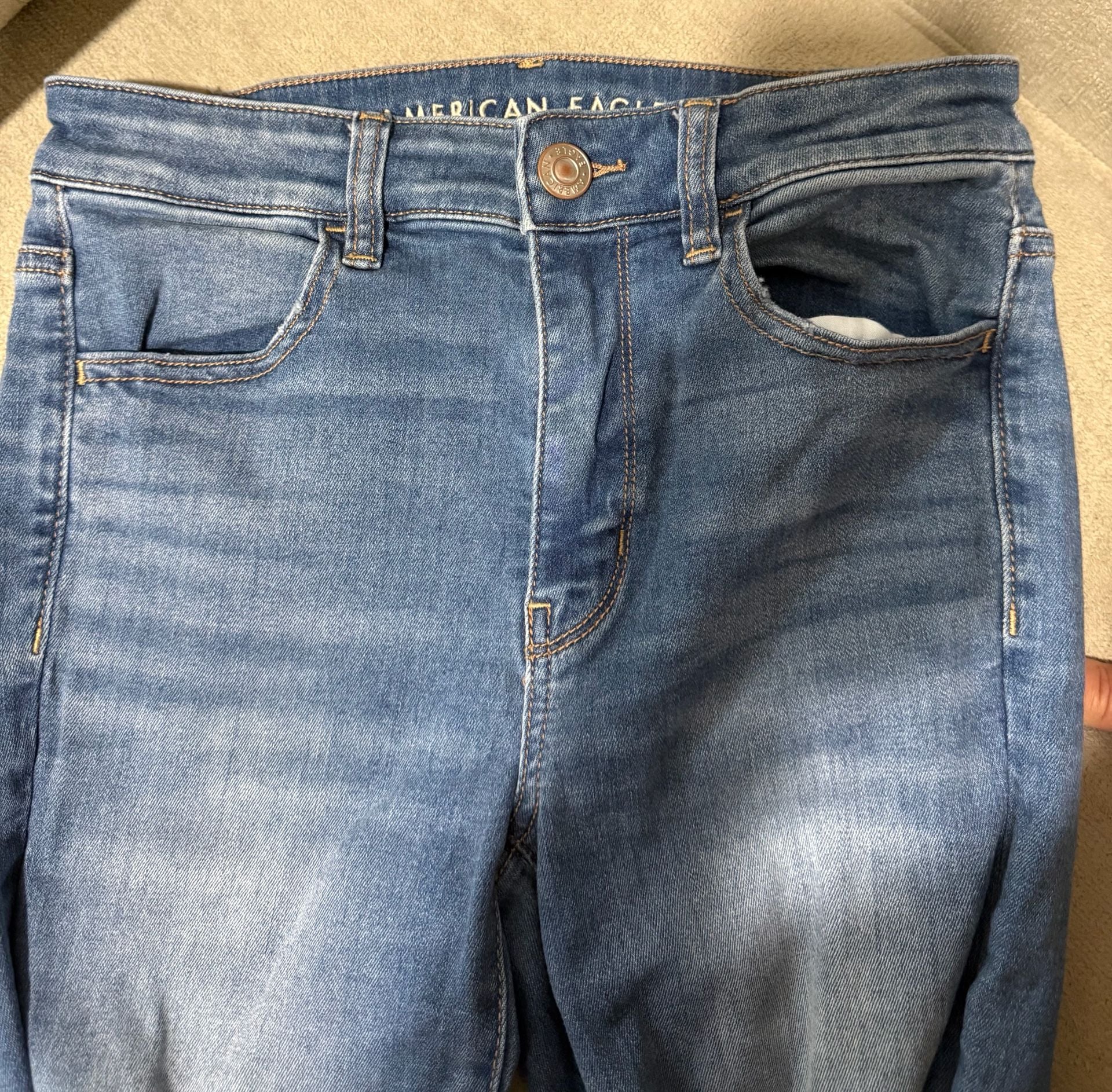American Eagle Next Level Stretch Jeans Size 6 Short Blue Denim 6