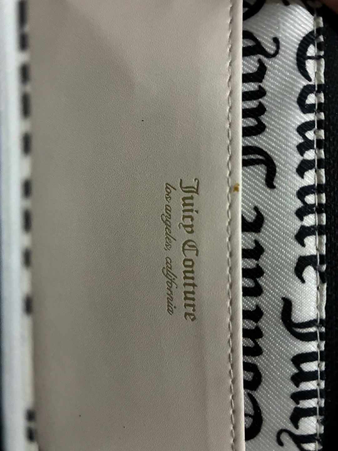 Juicy Couture Black and White Logo Zip Around Wallet 5