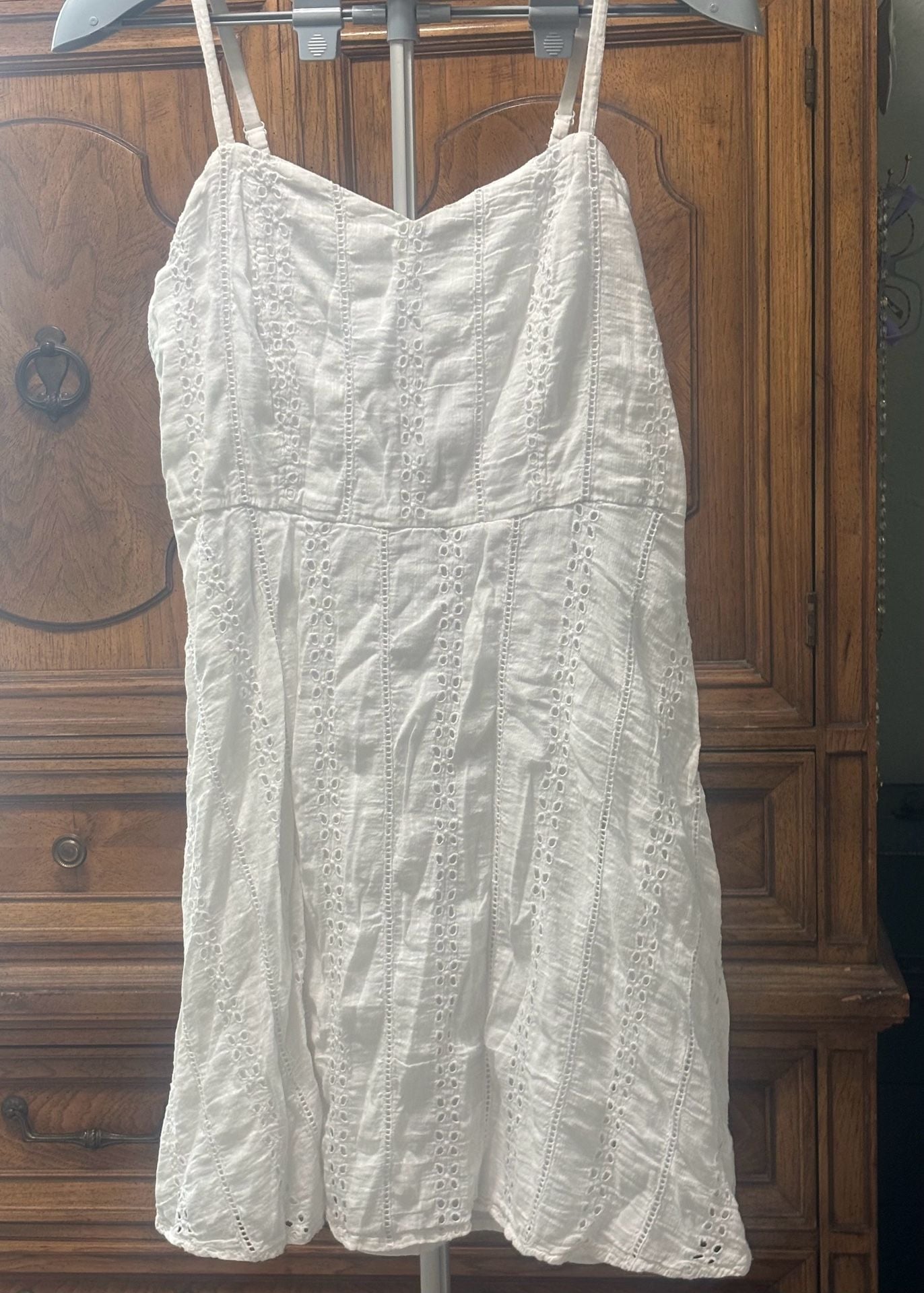 Old Navy Cami Dress Size L White Eyelet Summer Sundress 2