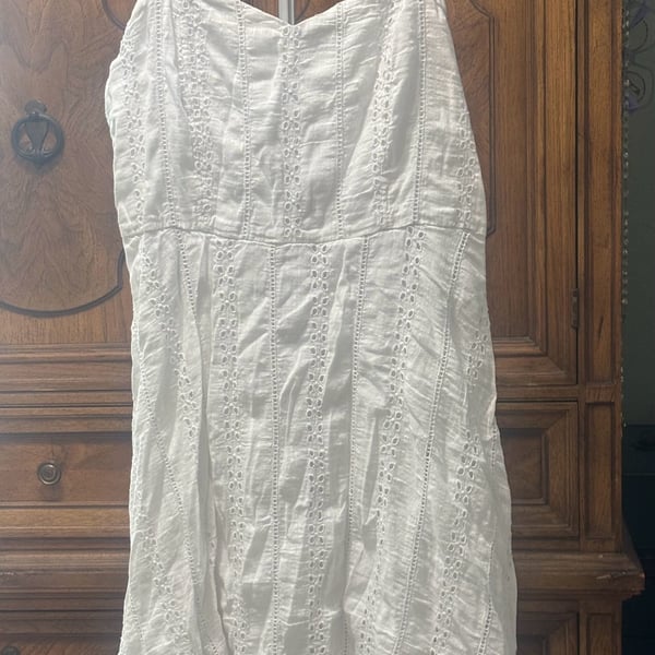 Old Navy Cami Dress Size L White Eyelet Summer Sundress