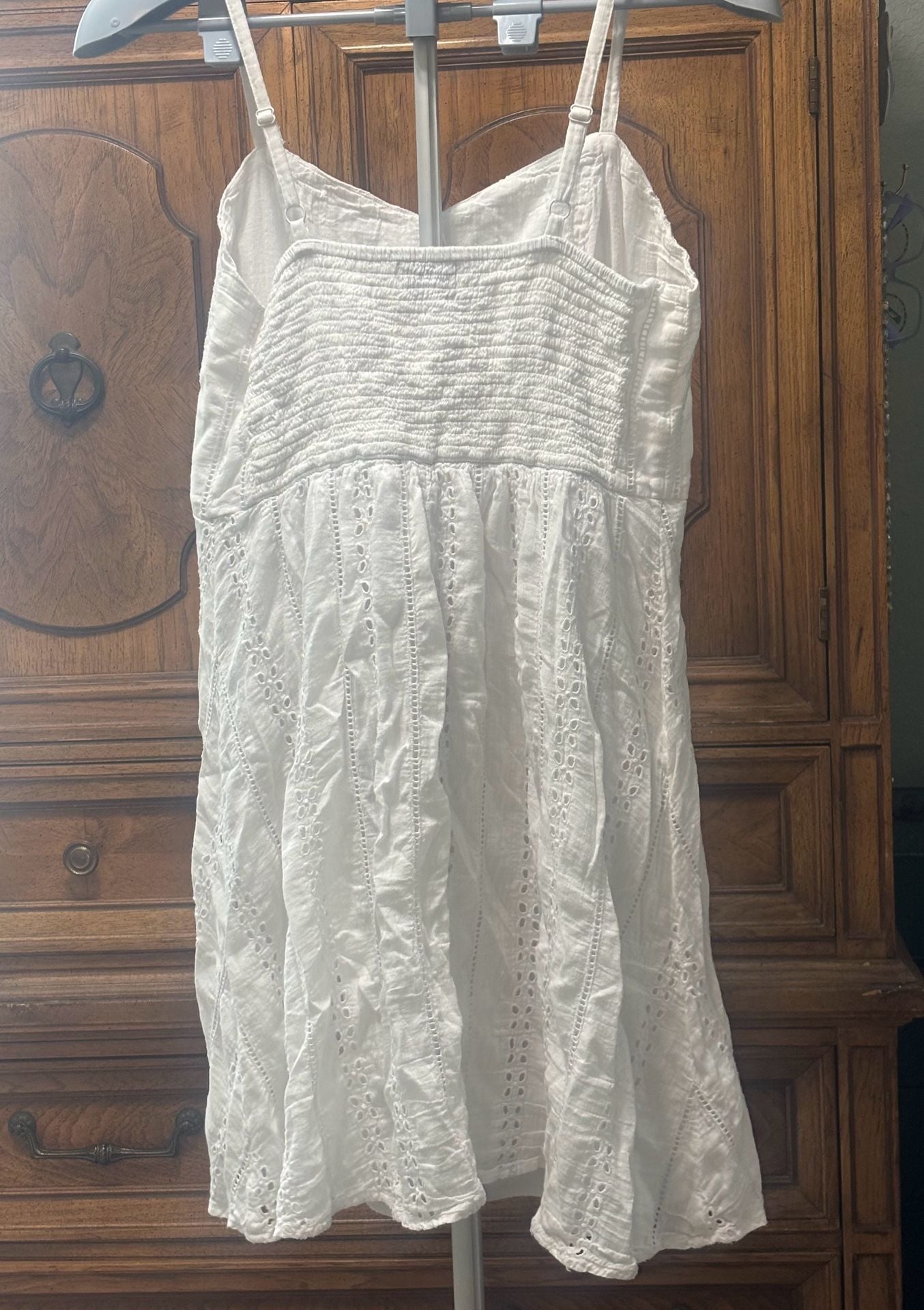 Old Navy Cami Dress Size L White Eyelet Summer Sundress 3