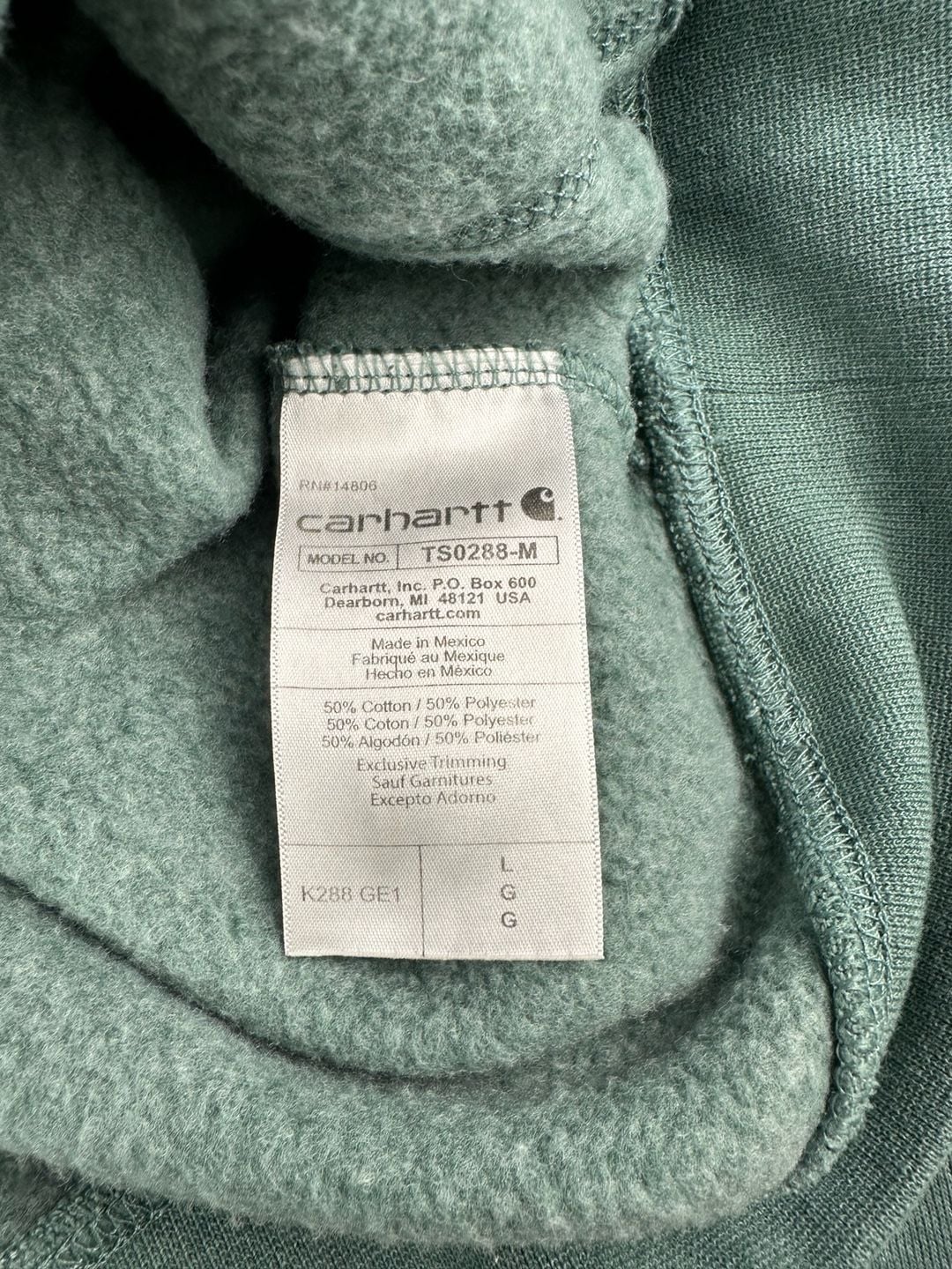 Carhartt Logo Sleeve Sweatshirt Size L Light Teal Pullover Hoodie 5