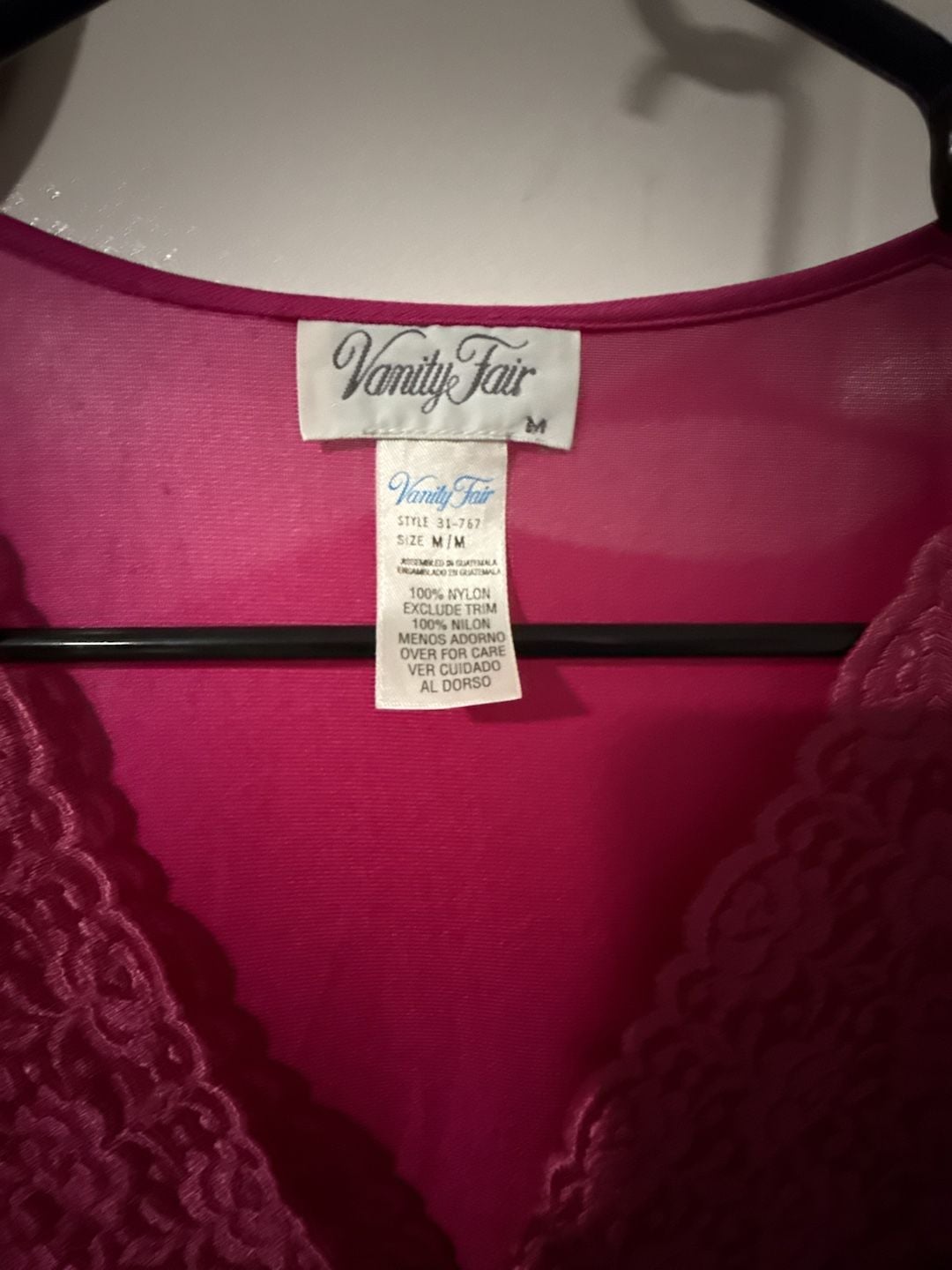 Vanity Fair Robe 31-767 Size M Pink Lace Nylon 3