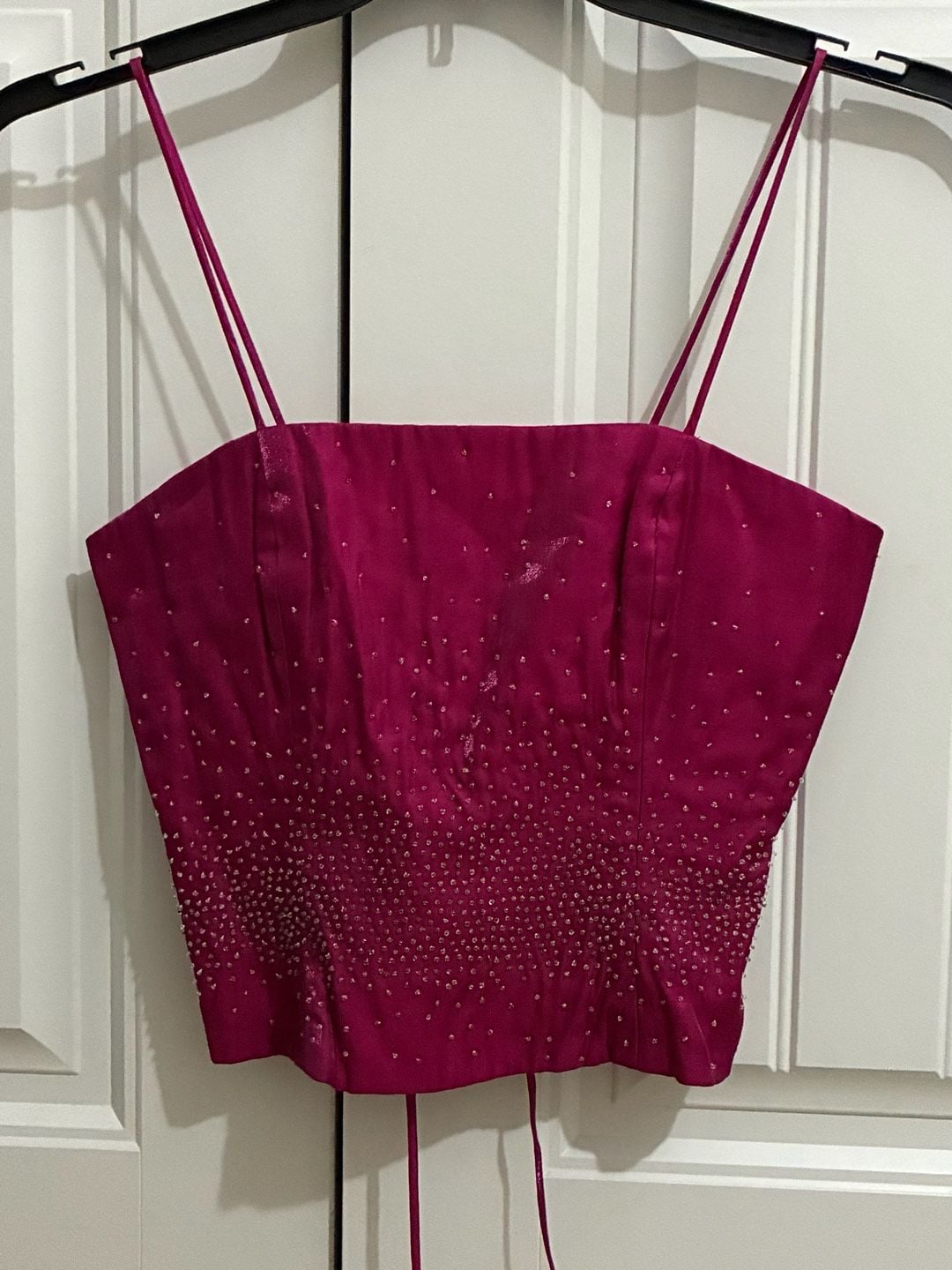 Legends Pink Beaded Satin Corset Top Size 12 2