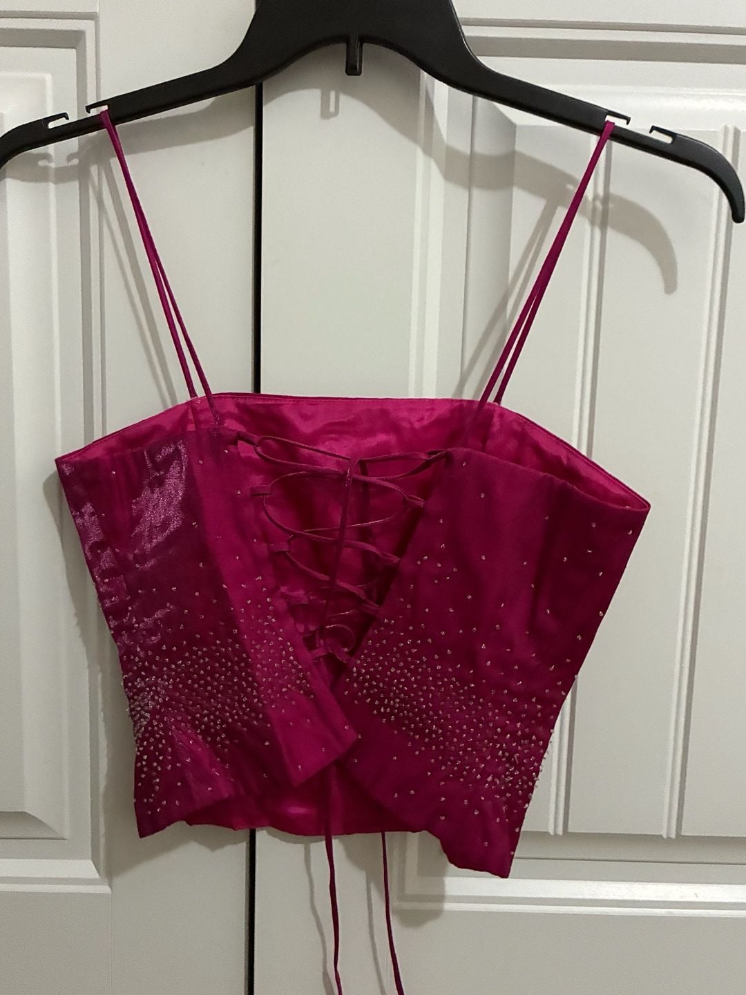 Legends Pink Beaded Satin Corset Top Size 12 3