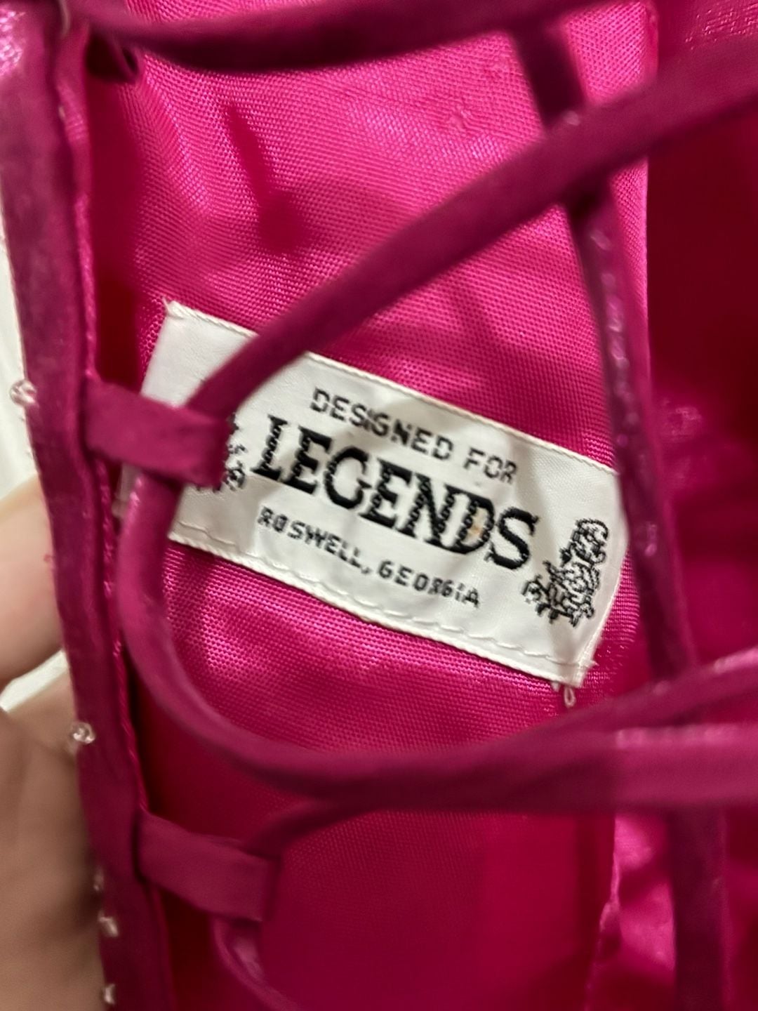 Legends Pink Beaded Satin Corset Top Size 12 4
