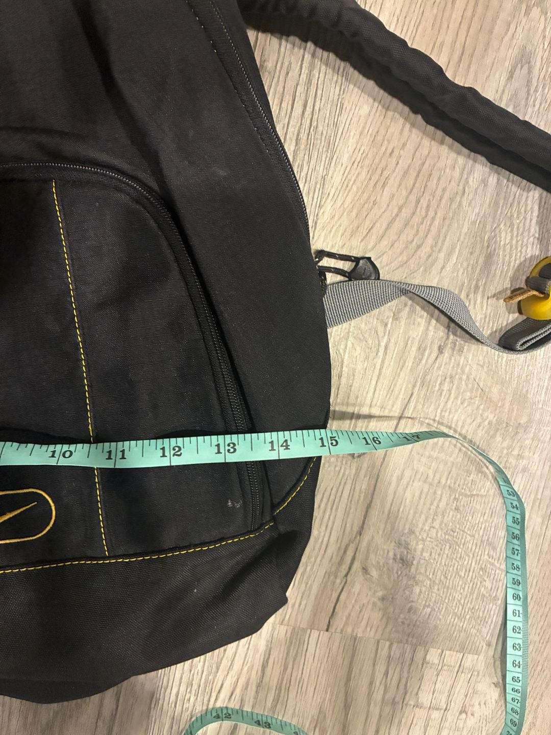 Nike Vintage Black Yellow Contrast Stitch Backpack Bag 4