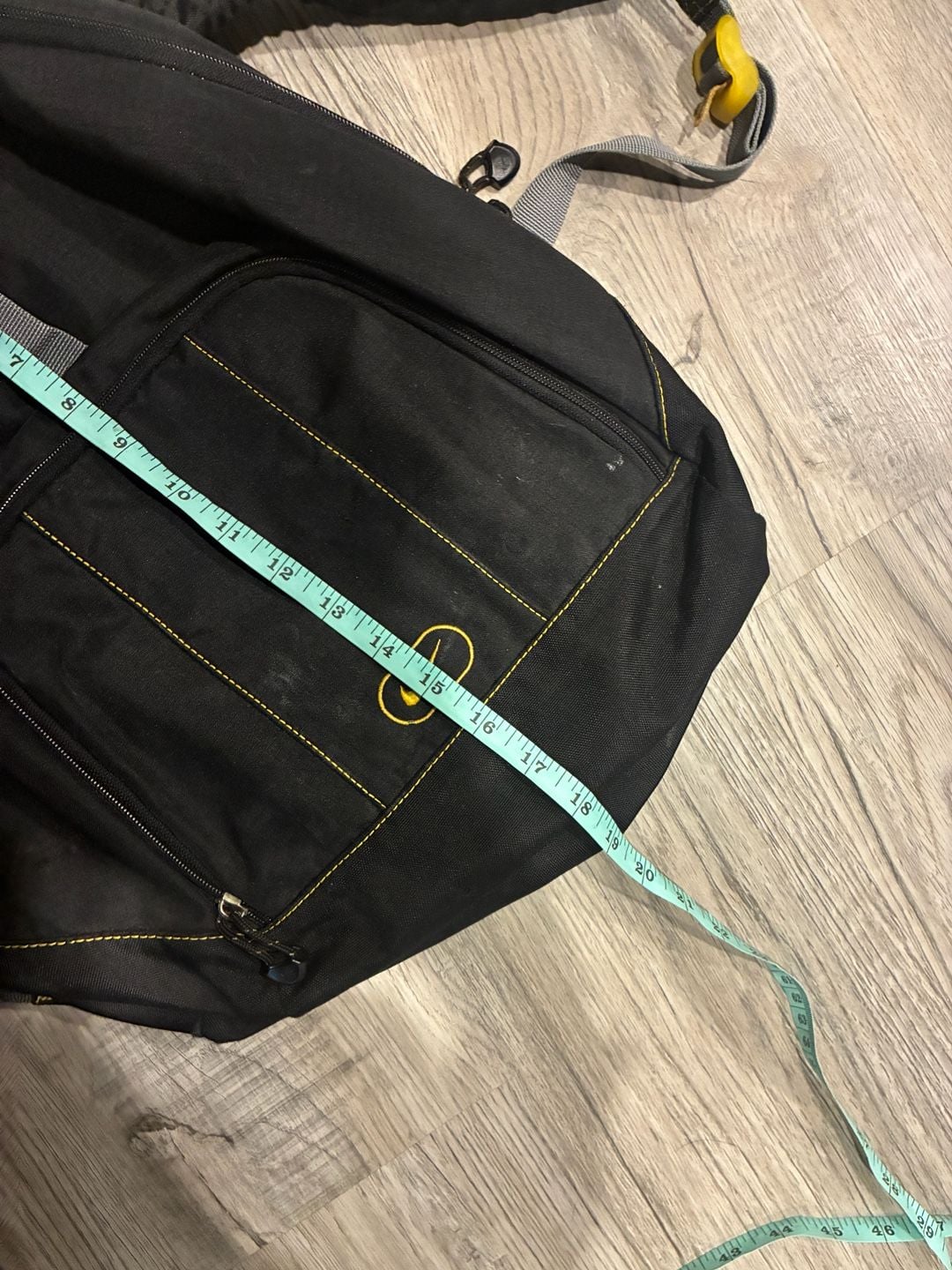 Nike Vintage Black Yellow Contrast Stitch Backpack Bag 5