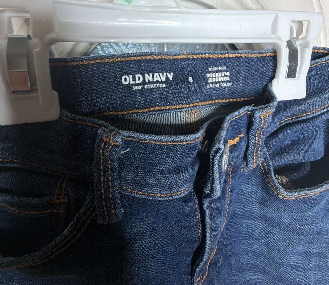 Old Navy Rockstar Jeggings Size 8 Dark Blue Denim Jeans 3
