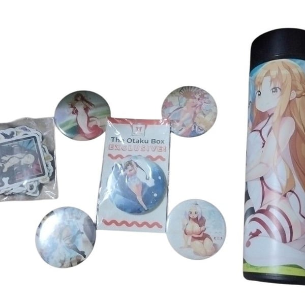 The Otaku Box Anime Tumbler And Button Pins Lot