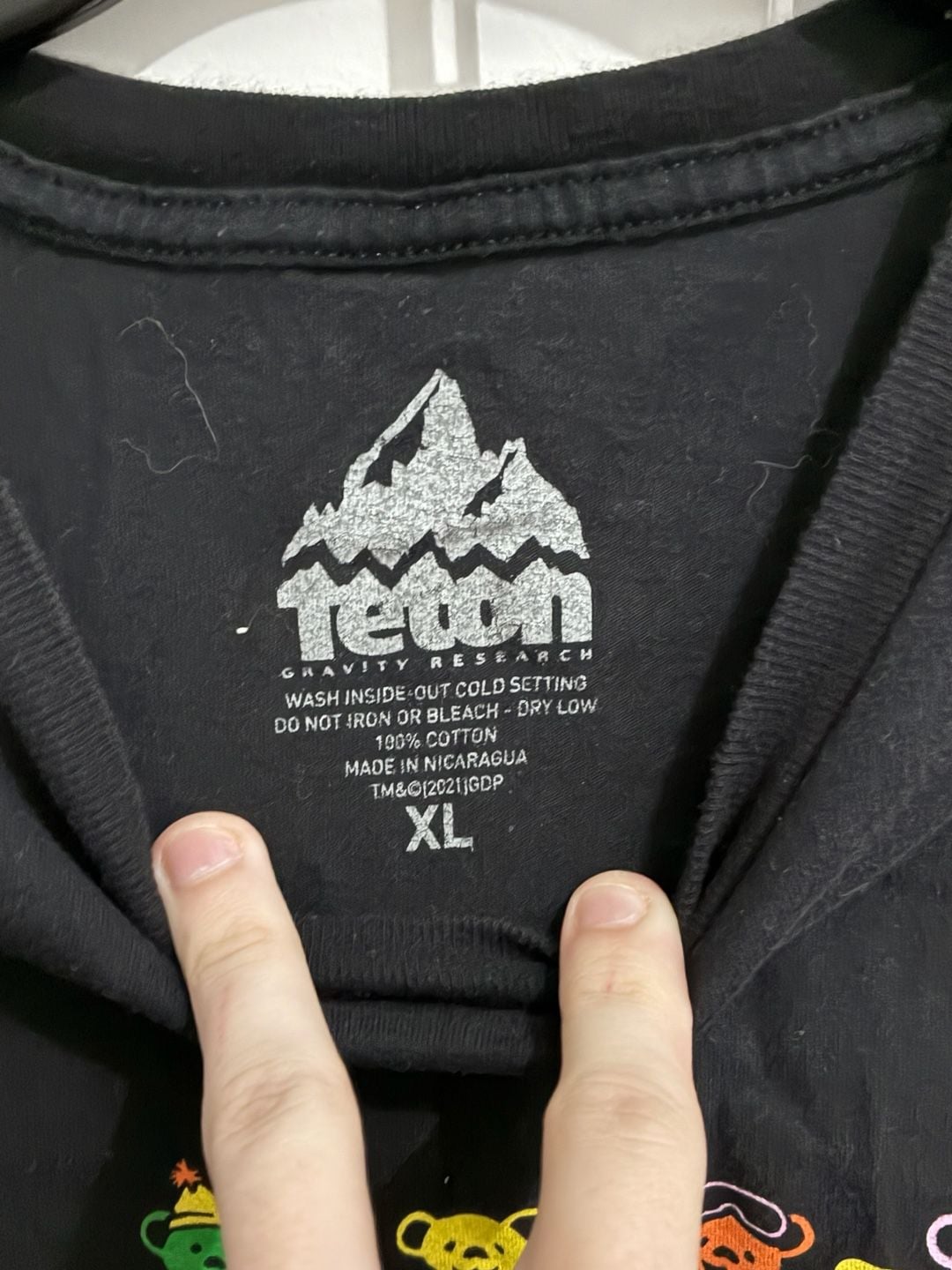 Teton Gravity Research Grateful Dead Dancing Bears T-Shirt Size XL Black Cotton 4