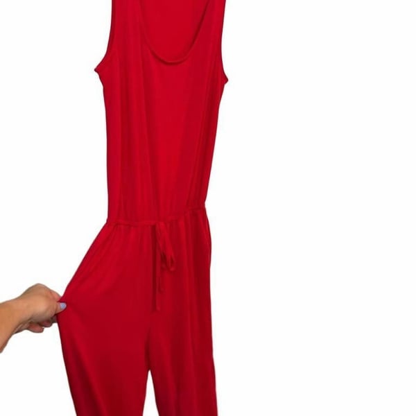 Zenana Jumpsuit Size M Coral Tank Tie Waist