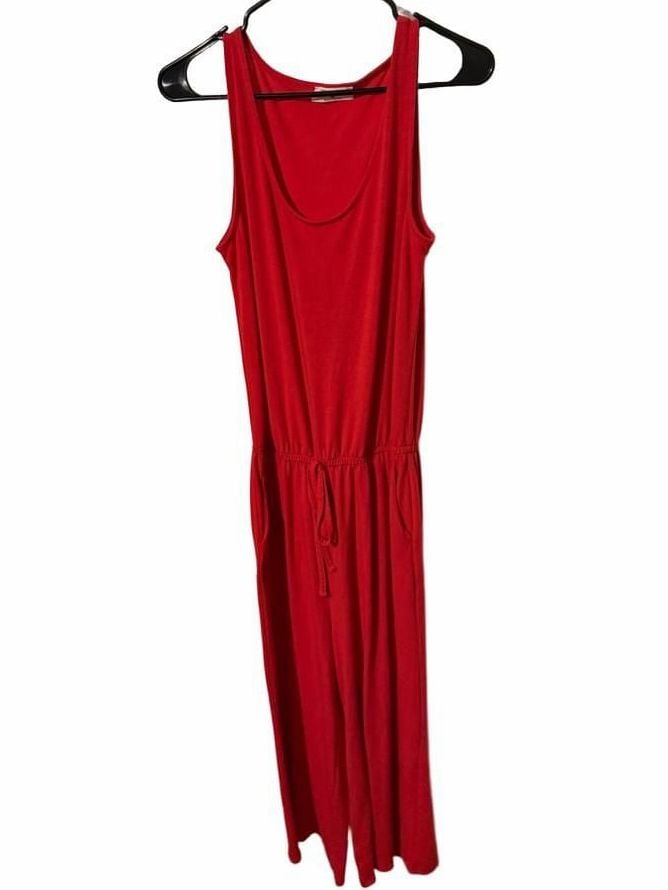 Zenana Jumpsuit Size M Coral Tank Tie Waist 3