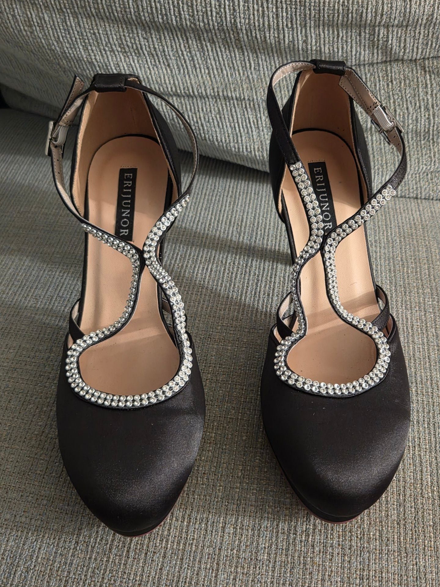 Women's Erijunor Black High Heel Dance/Prom Shoes Size 7 NWT 2