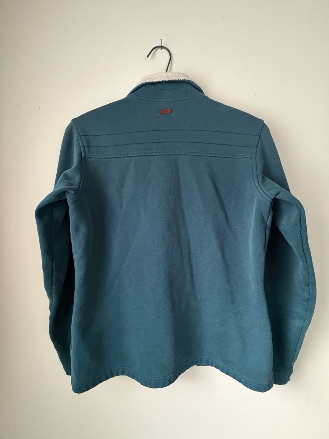 Columbia Sherpa Lined Collar Fleece Jacket Slate Blue Teal Womens Medium 4