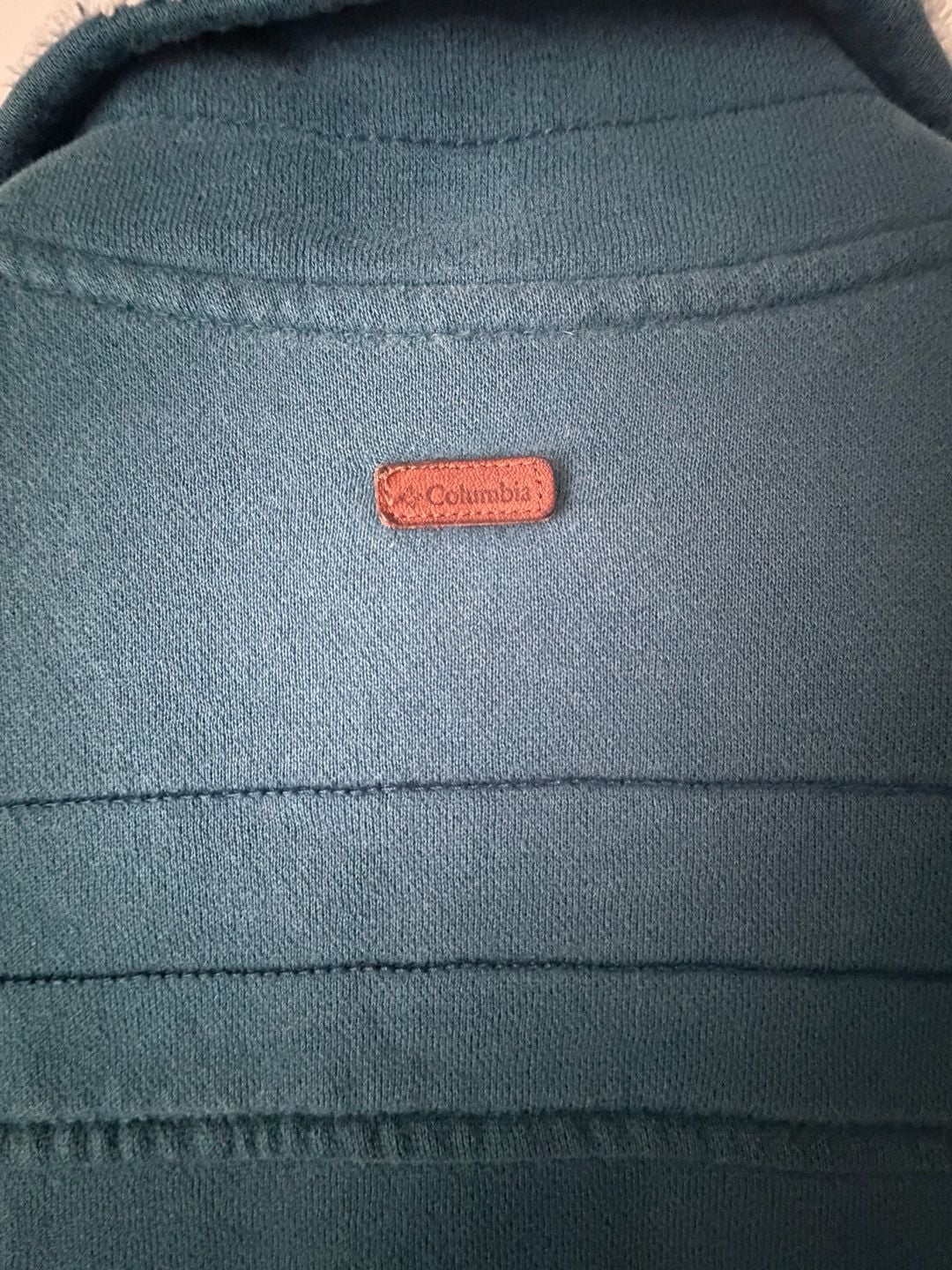 Columbia Sherpa Lined Collar Fleece Jacket Slate Blue Teal Womens Medium 5