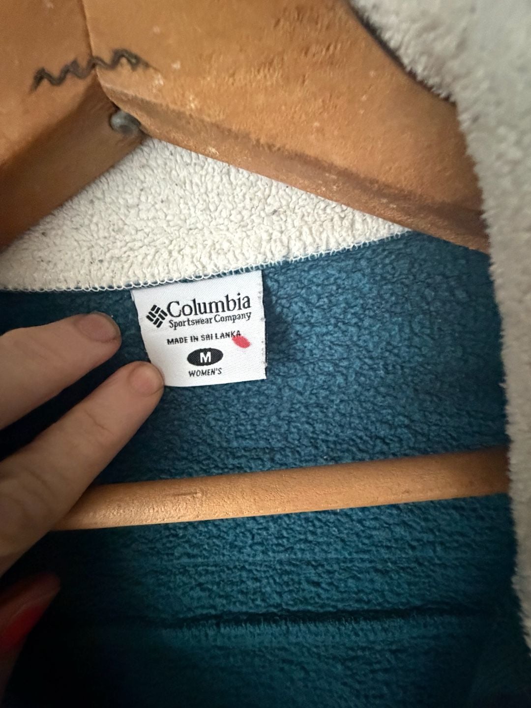 Columbia Sherpa Lined Collar Fleece Jacket Slate Blue Teal Womens Medium 6