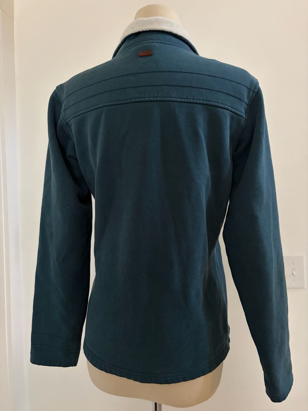Columbia Sherpa Lined Collar Fleece Jacket Slate Blue Teal Womens Medium 7