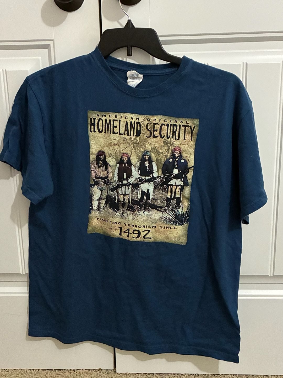 Delta Apparel Homeland Security Fighting Terrorism Since 1492 T-Shirt Size L 2