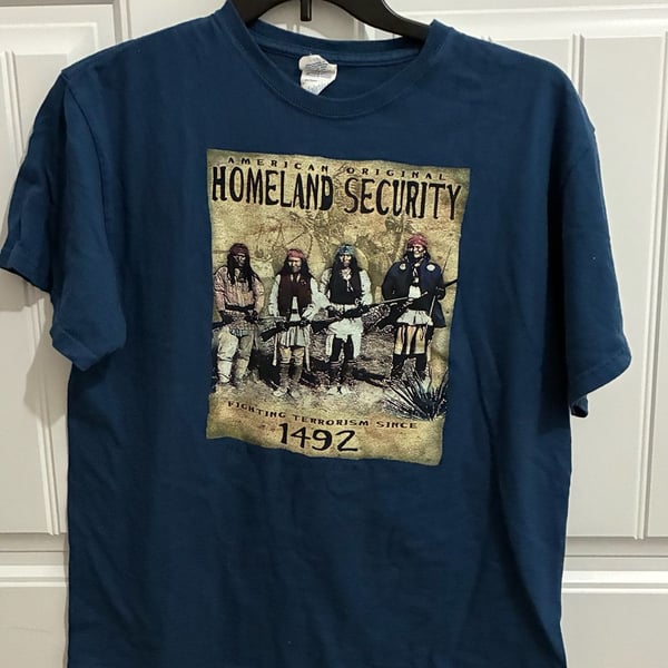 Delta Apparel Homeland Security Fighting Terrorism Since 1492 T-Shirt Size L