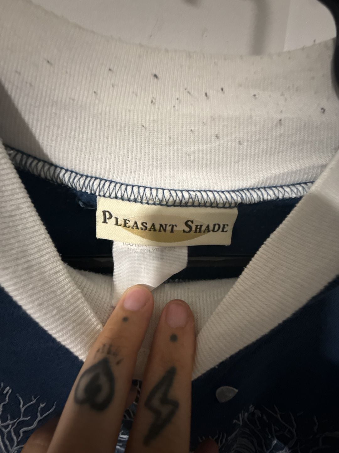 Pleasant Shade Vintage 90s Winter Scenic Sweatshirt Blue Mock Neck L 3