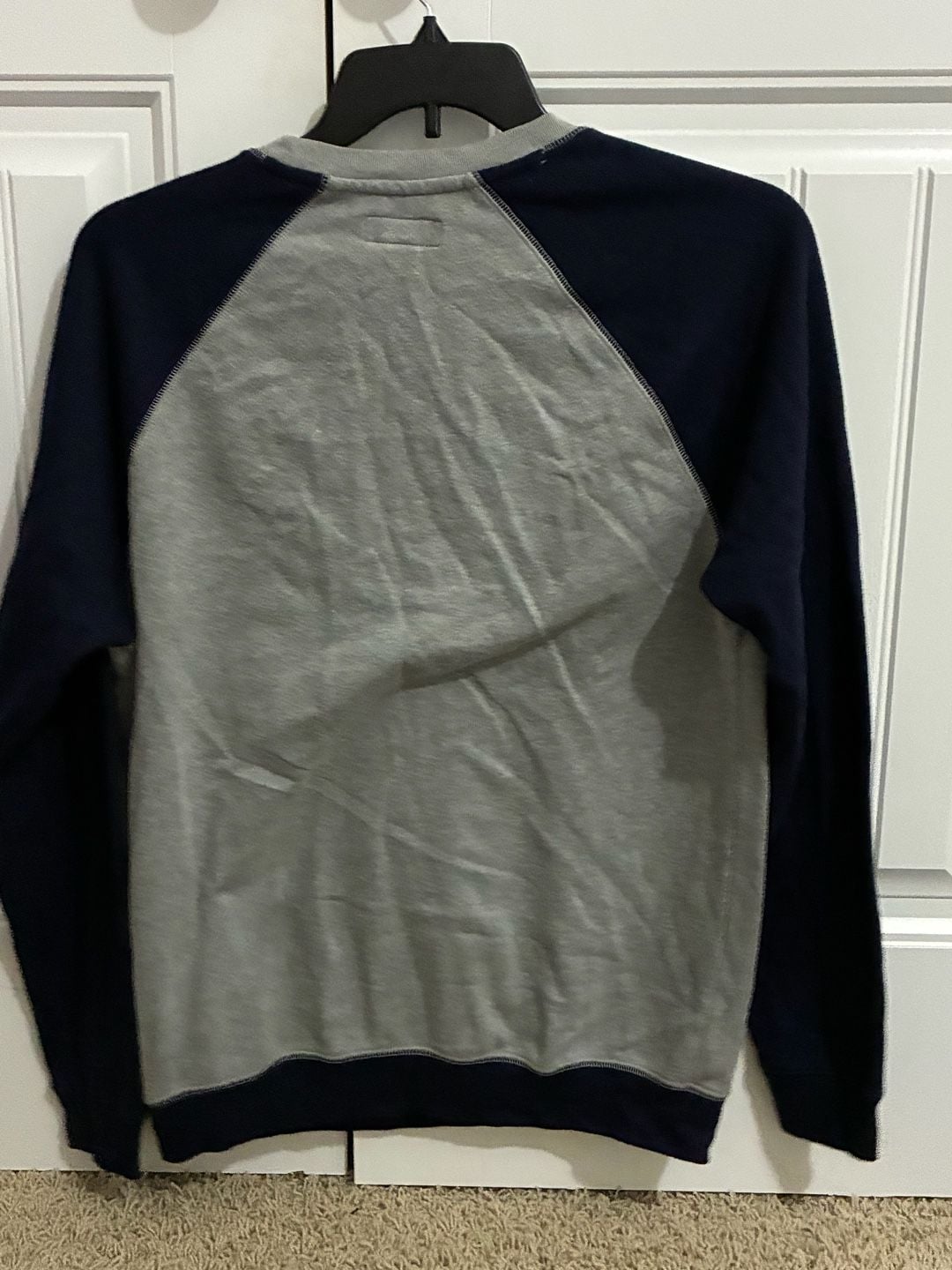Polo Ralph Lauren Sleepwear Sweatshirt Size M Gray Navy Raglan Sleeve 3