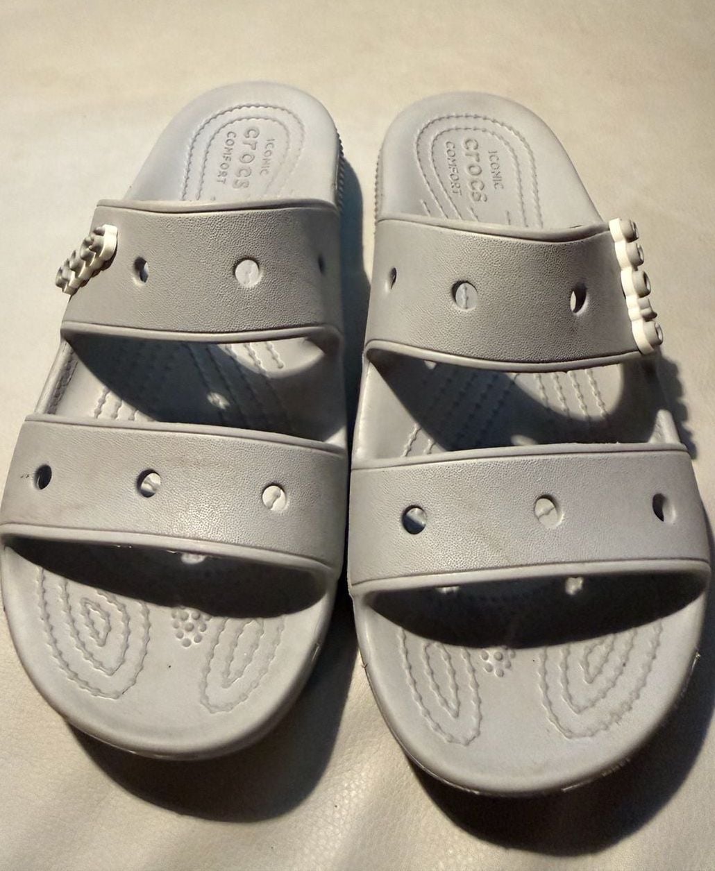 Crocs Iconic Comfort Slides Size 5M Gray 2