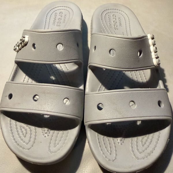 Crocs Iconic Comfort Slides Size 5M Gray