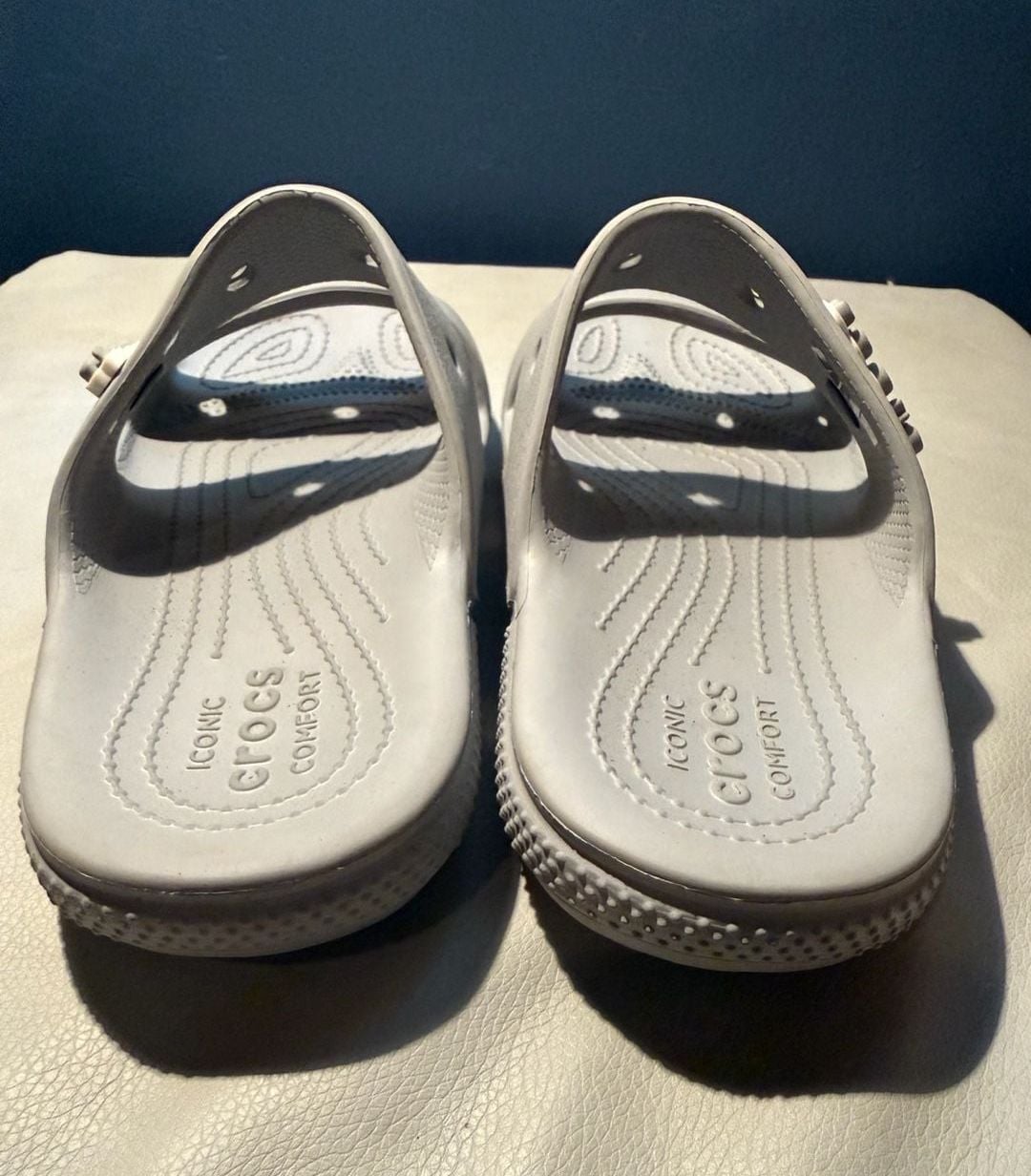 Crocs Iconic Comfort Slides Size 5M Gray 5