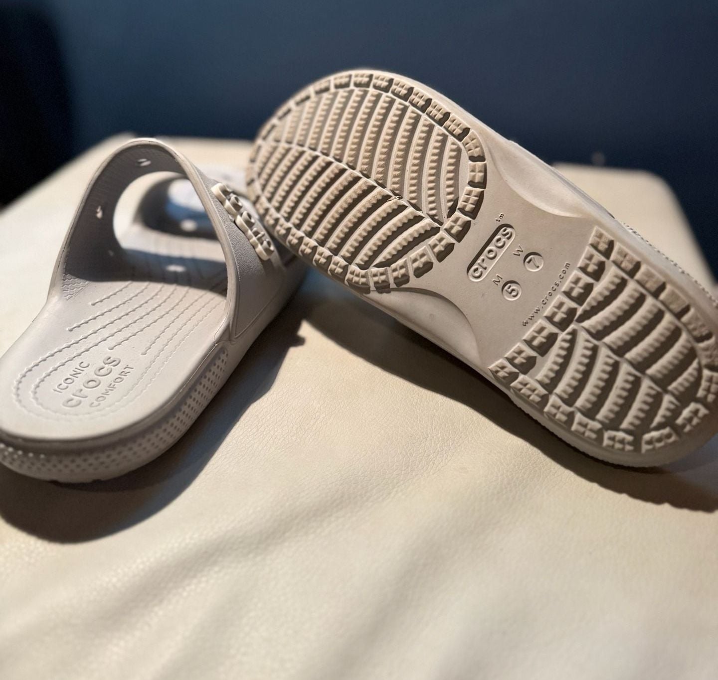 Crocs Iconic Comfort Slides Size 5M Gray 6