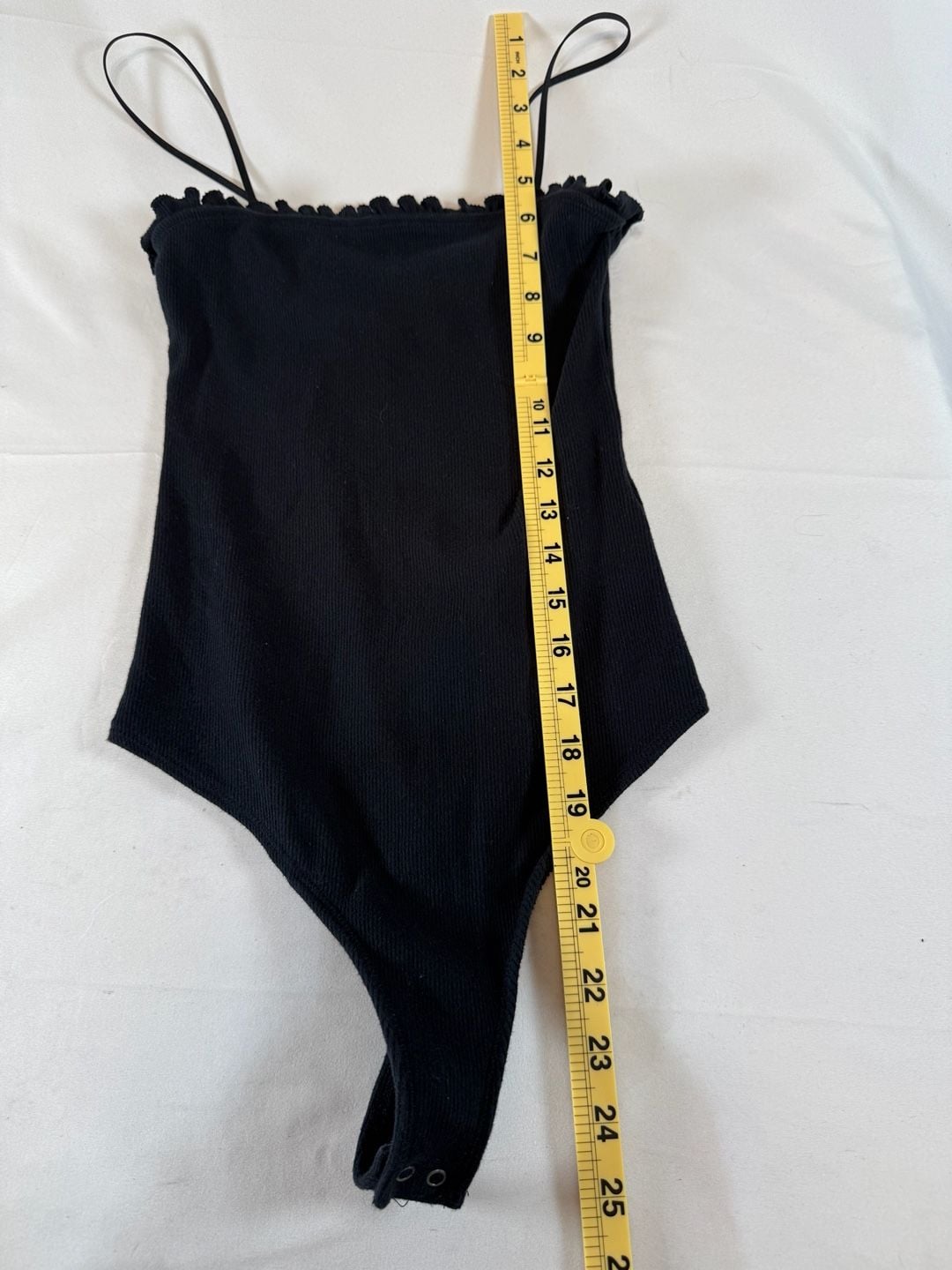 Abercrombie & Fitch Womens Ruffled Bodysuit Size S Black Indie Vanguard Going Out Whismigoth Quiet Luxury 3