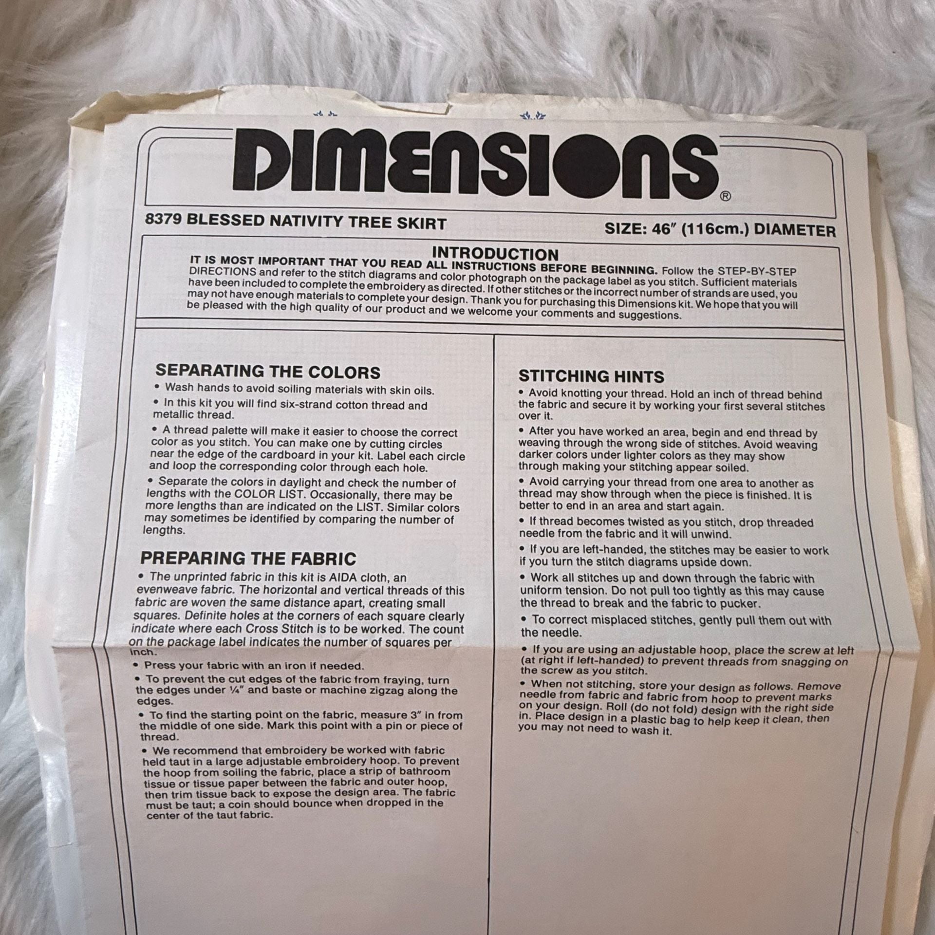 Dimensions Blessed Nativity Tree Skirt Counted Cross Stitch Kit 1989 7