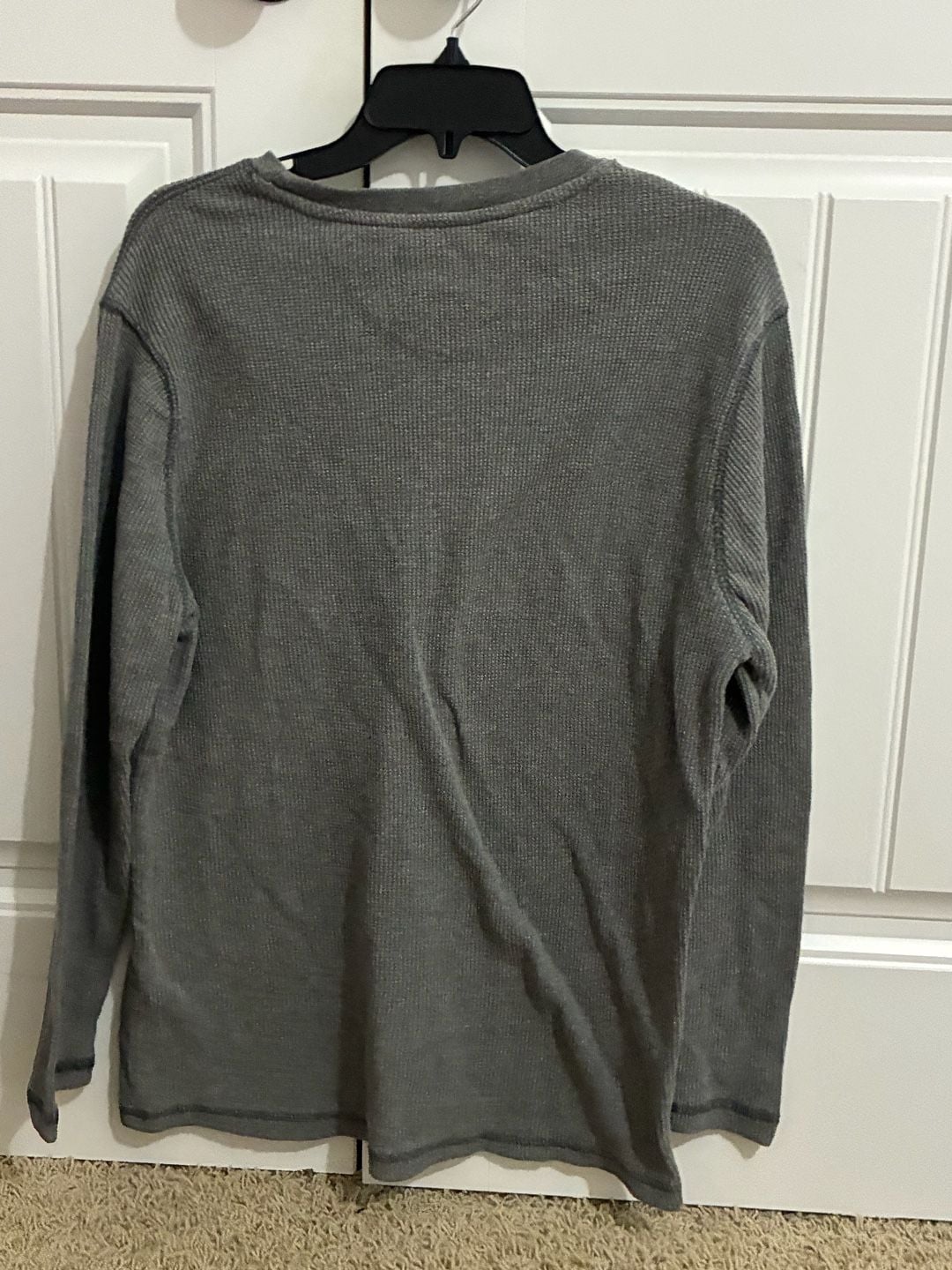 Rugby University Long Sleeve Thermal Crew Neck Sweater Size L Gray 3
