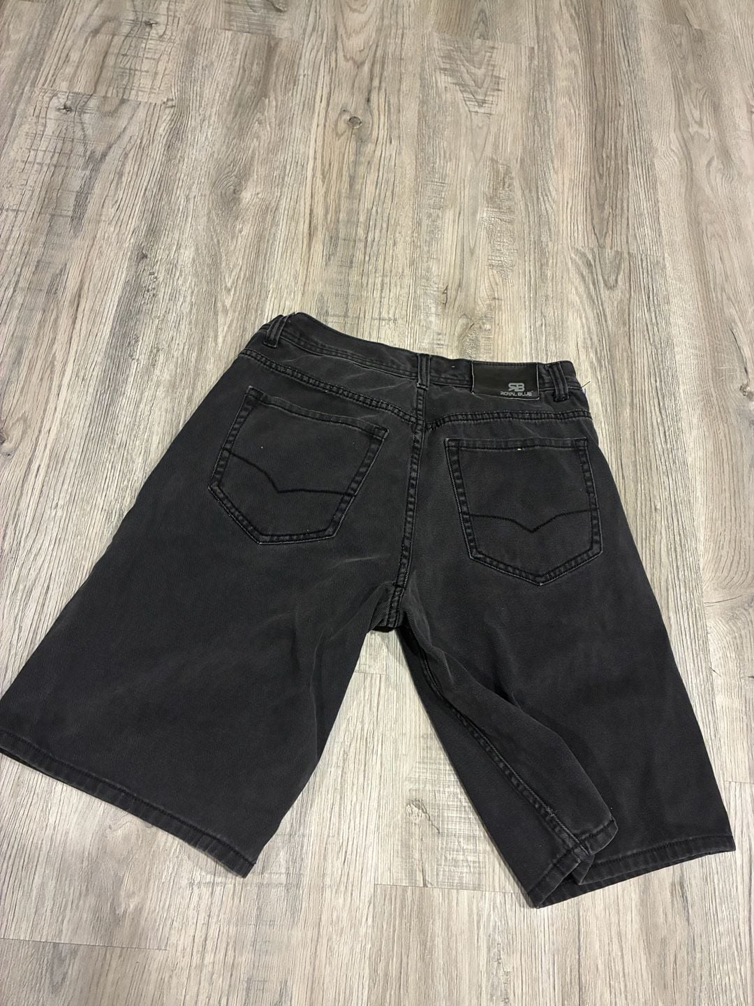 Royal Blue Denim Shorts Size 34 Black Jorts Relaxed Fit 3