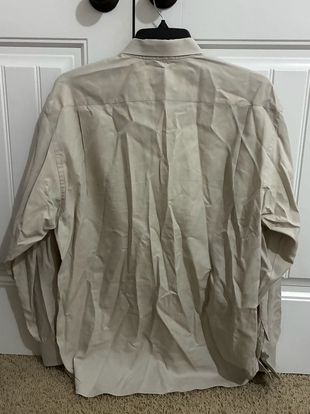 Lorenzini Men's Beige Long Sleeve Button Up Dress Shirt Size 16.5 42 3