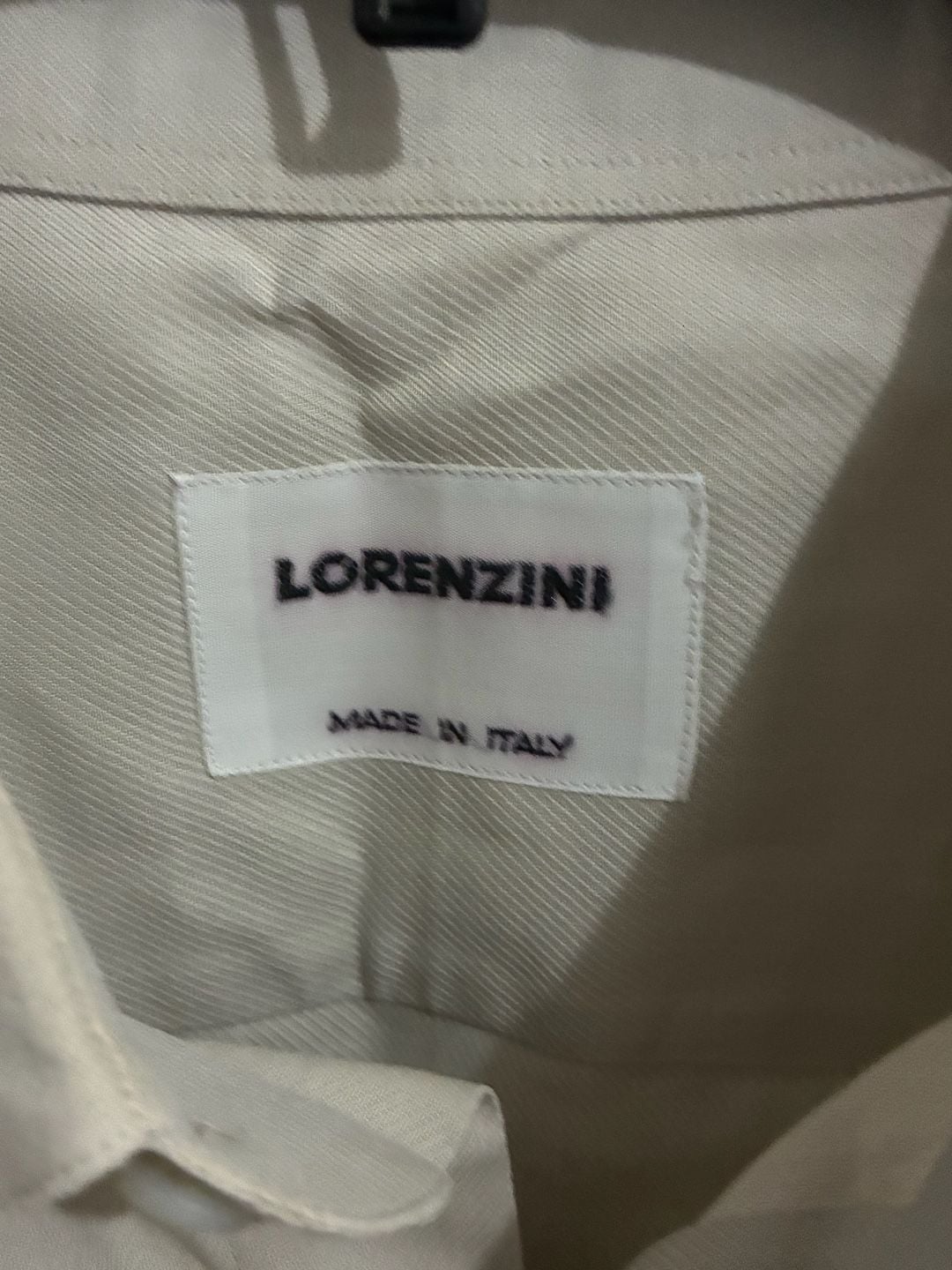 Lorenzini Men's Beige Long Sleeve Button Up Dress Shirt Size 16.5 42 4