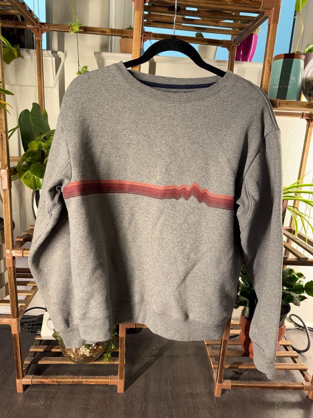 Patagonia Ridge Rise Stripe Uprisal Crew Sweatshirt Size M Grey 2