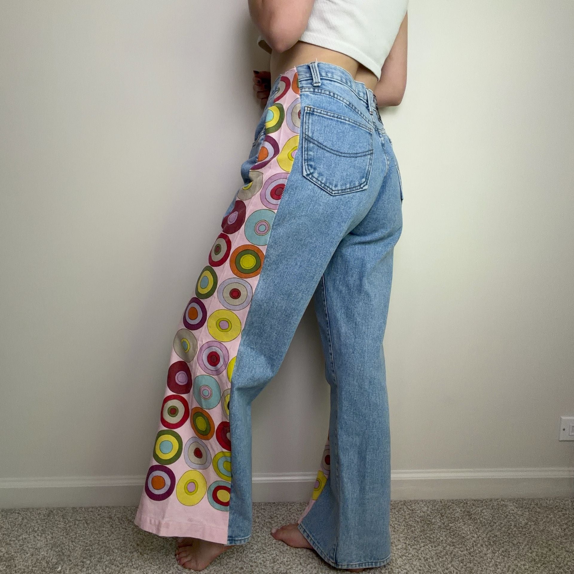 Vintage Upcycled Groovy Wide Leg Jeans 4