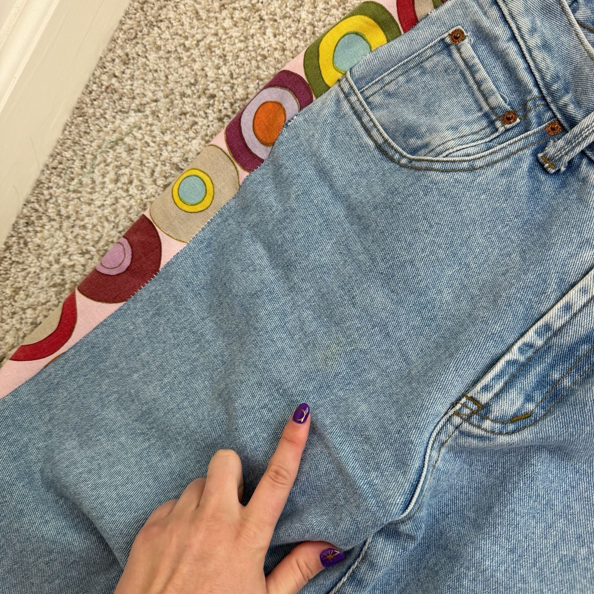 Vintage Upcycled Groovy Wide Leg Jeans 7