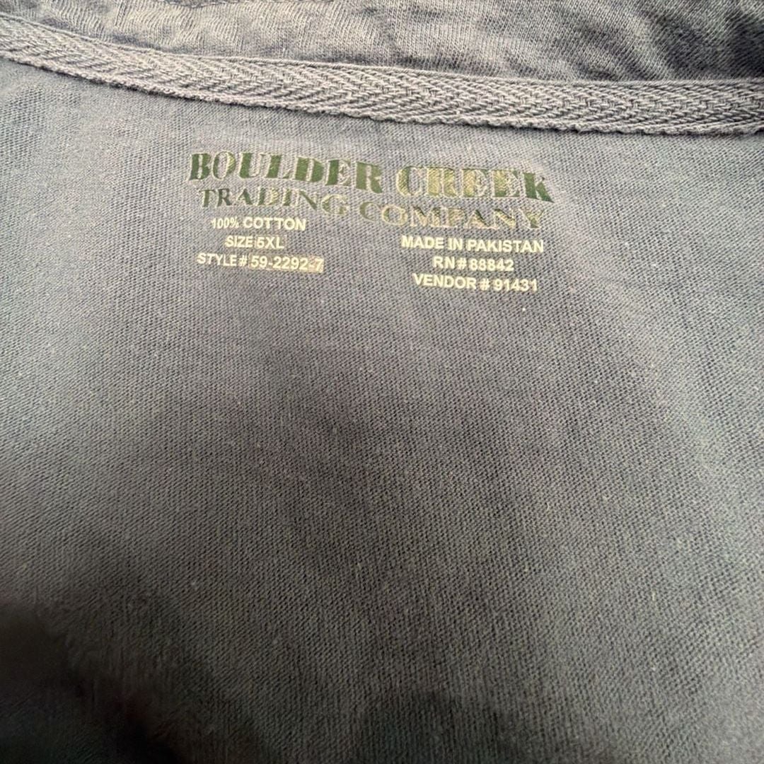 Boulder Creek Trading Company Polo Shirt Size 5XL Blue Short Sleeve Cotton 4